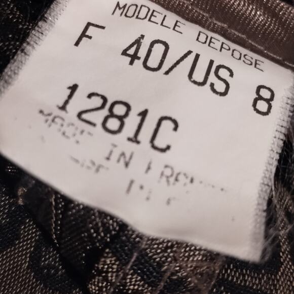 Signe Paris VINTAGE Textured Bronze Metallic Crepey Bootcut Pants 8 - Picture 9 of 11